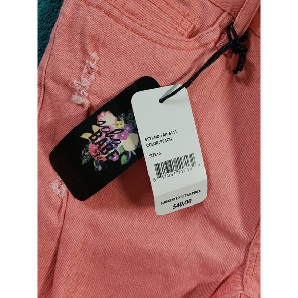 Soho Babe Jeans Sz 5 Womens Pink Mid Rise Skinny Distressed Stretch Ladies NWT - Picture 3 of 12